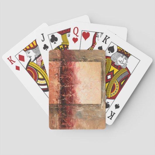 Abstract rood landschap pokerkaarten (Achterkant)