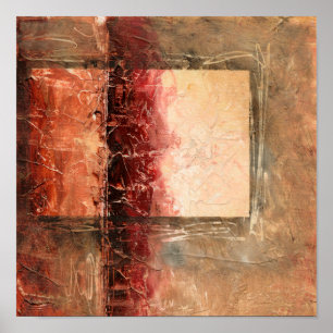 Abstract rood landschap poster