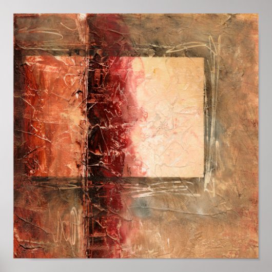 Abstract rood landschap poster (Voorkant)