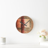Abstract rood landschap ronde klok (Huis)