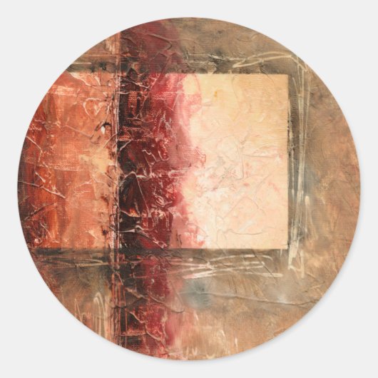Abstract rood landschap ronde sticker (Voorkant)