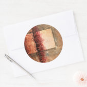 Abstract rood landschap ronde sticker (Envelop)