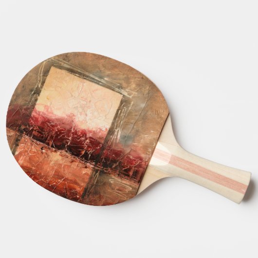 Abstract rood landschap tafeltennisbatje (Zijkant)