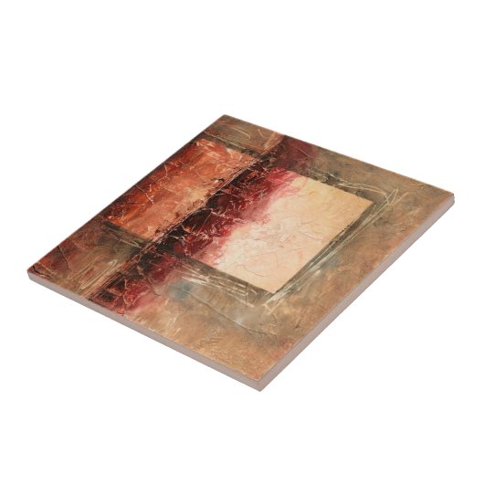 Abstract rood landschap tegeltje (Zijkant)