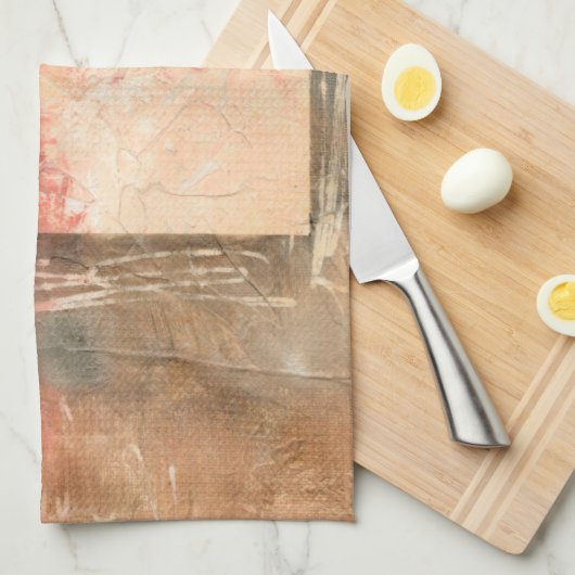 Abstract rood landschap theedoek (Quarter Fold)