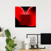 Abstract Rood Luxe met Zwarte AP0004 Poster (Thuiskantoor)