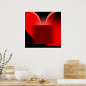 Abstract Rood Luxe met Zwarte AP0004 Poster (Keuken)