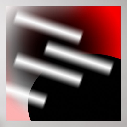 Abstract Rood met Rays van Light AP0005 Poster (Voorkant)