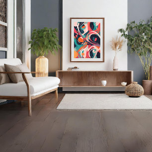 Abstract rood modern kunst Poster