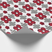 Abstract rood motief cadeaupapier (Hoek)