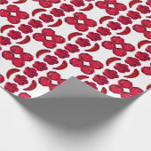 Abstract rood motief cadeaupapier (Hoek)