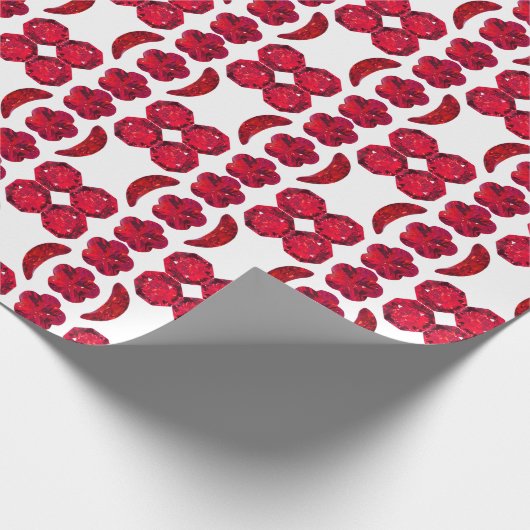 Abstract rood motief cadeaupapier (Hoek)