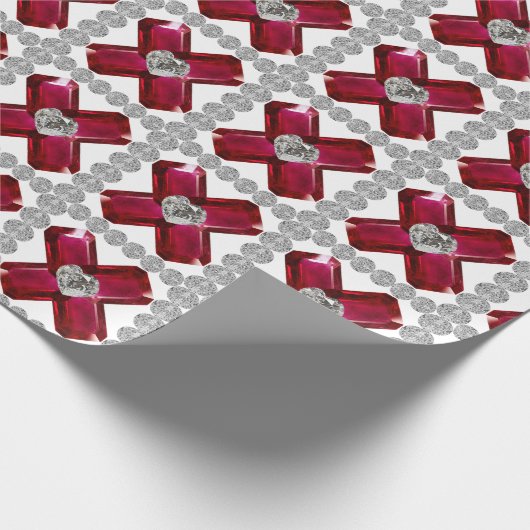 Abstract rood motief cadeaupapier (Hoek)