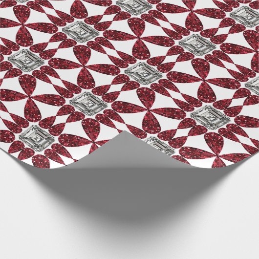 Abstract rood motief cadeaupapier (Hoek)