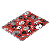 Abstract rood Notitieboek – zwart-wit (Linkerzijde)