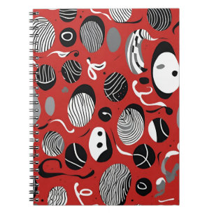 Abstract rood Notitieboek – zwart-wit