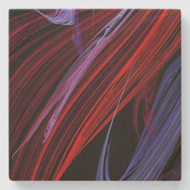 Abstract rood op blauw vierkant Onderzetter