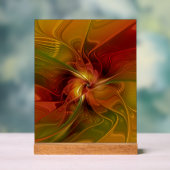 Abstract rood Oranje bruin fractaal kunstventilato Acryl Bord (Neutraal)