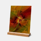 Abstract rood Oranje bruin fractaal kunstventilato Acryl Bord (Hoek)