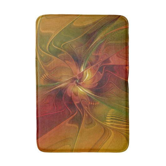 Abstract rood Oranje bruin fractaal kunstventilato Badmat (Voorkant Verticaal)