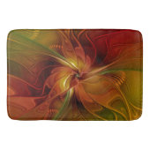 Abstract rood Oranje bruin fractaal kunstventilato Badmat (Voorkant)