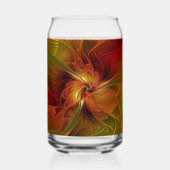 Abstract rood Oranje bruin fractaal kunstventilato Blikvorm Glas (Voorkant)