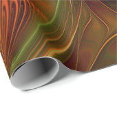 Abstract rood Oranje bruin fractaal kunstventilato Cadeaupapier (Rol Hoek)