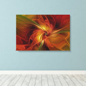Abstract rood Oranje bruin fractaal kunstventilato Canvas Afdruk (Insitu (Houten vloer))