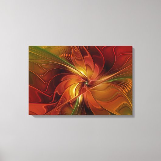 Abstract rood Oranje bruin fractaal kunstventilato Canvas Afdruk (Voorkant)
