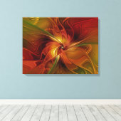 Abstract rood Oranje bruin fractaal kunstventilato Canvas Afdruk (Insitu (Houten vloer))