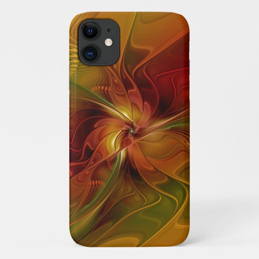 Abstract rood Oranje bruin fractaal kunstventilato Case-Mate iPhone Case (Achterkant)