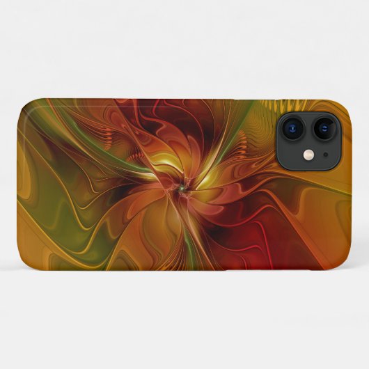 Abstract rood Oranje bruin fractaal kunstventilato Case-Mate iPhone Case (Achterkant (horizontaal))