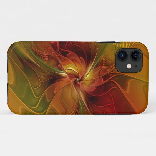 Abstract rood Oranje bruin fractaal kunstventilato Case-Mate iPhone Case (Achterkant (horizontaal))