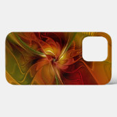 Abstract rood Oranje bruin fractaal kunstventilato Case-Mate iPhone Case (Achterkant (horizontaal))