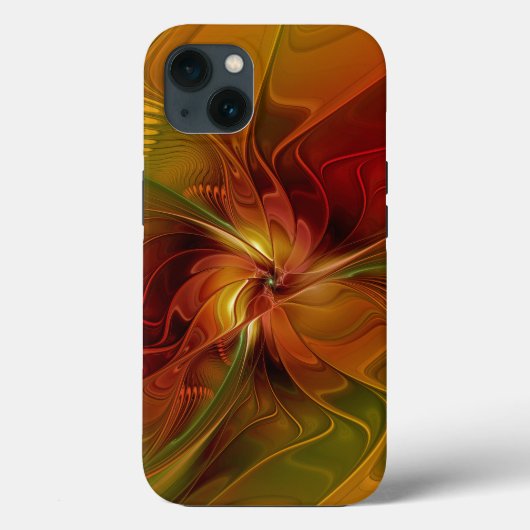 Abstract rood Oranje bruin fractaal kunstventilato Case-Mate iPhone Case (Achterkant)