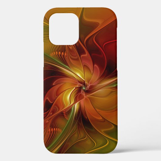 Abstract rood Oranje bruin fractaal kunstventilato Case-Mate iPhone Case (Achterkant)