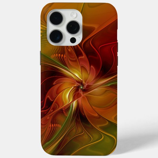 Abstract rood Oranje bruin fractaal kunstventilato Case-Mate iPhone Case (Achterkant)
