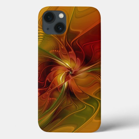 Abstract rood Oranje bruin fractaal kunstventilato Case-Mate iPhone Case (Achterkant)