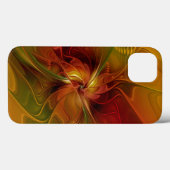 Abstract rood Oranje bruin fractaal kunstventilato Case-Mate iPhone Case (Achterkant (horizontaal))