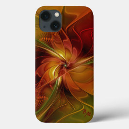 Abstract rood Oranje bruin fractaal kunstventilato Case-Mate iPhone Case