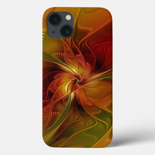 Abstract rood Oranje bruin fractaal kunstventilato Case-Mate iPhone Case (Achterkant)