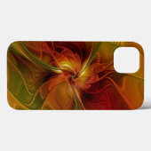 Abstract rood Oranje bruin fractaal kunstventilato Case-Mate iPhone Case (Achterkant (horizontaal))
