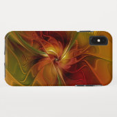 Abstract rood Oranje bruin fractaal kunstventilato Case-Mate iPhone Case (Achterkant (horizontaal))