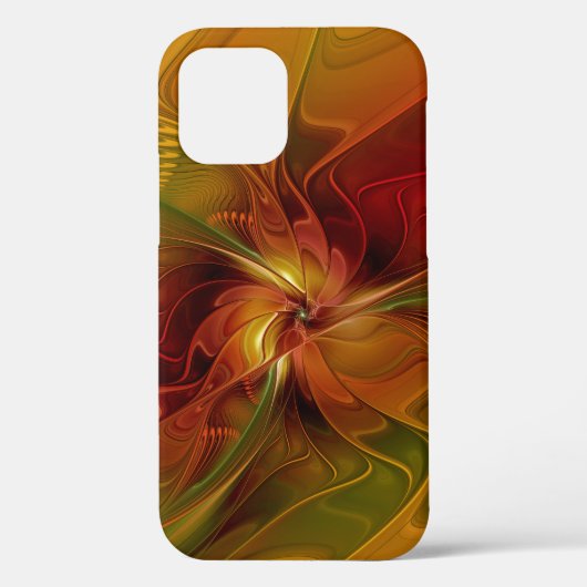 Abstract rood Oranje bruin fractaal kunstventilato Case-Mate iPhone Case (Achterkant)