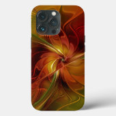 Abstract rood Oranje bruin fractaal kunstventilato Case-Mate iPhone Case (Achterkant)