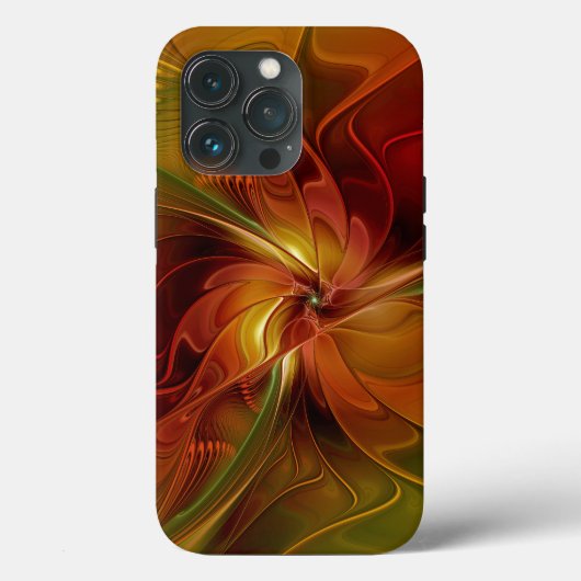 Abstract rood Oranje bruin fractaal kunstventilato Case-Mate iPhone Case (Achterkant)