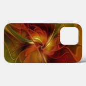 Abstract rood Oranje bruin fractaal kunstventilato Case-Mate iPhone Case (Achterkant (horizontaal))