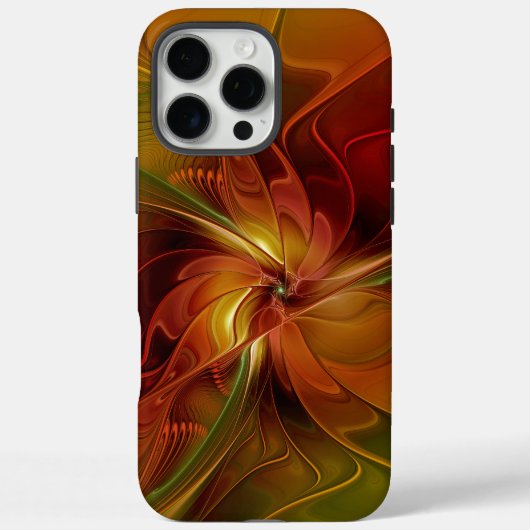 Abstract rood Oranje bruin fractaal kunstventilato Case-Mate iPhone Case (Achterkant)