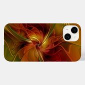 Abstract rood Oranje bruin fractaal kunstventilato Case-Mate iPhone Case (Achterkant (horizontaal))