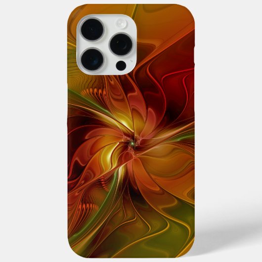 Abstract rood Oranje bruin fractaal kunstventilato Case-Mate iPhone Case (Achterkant)